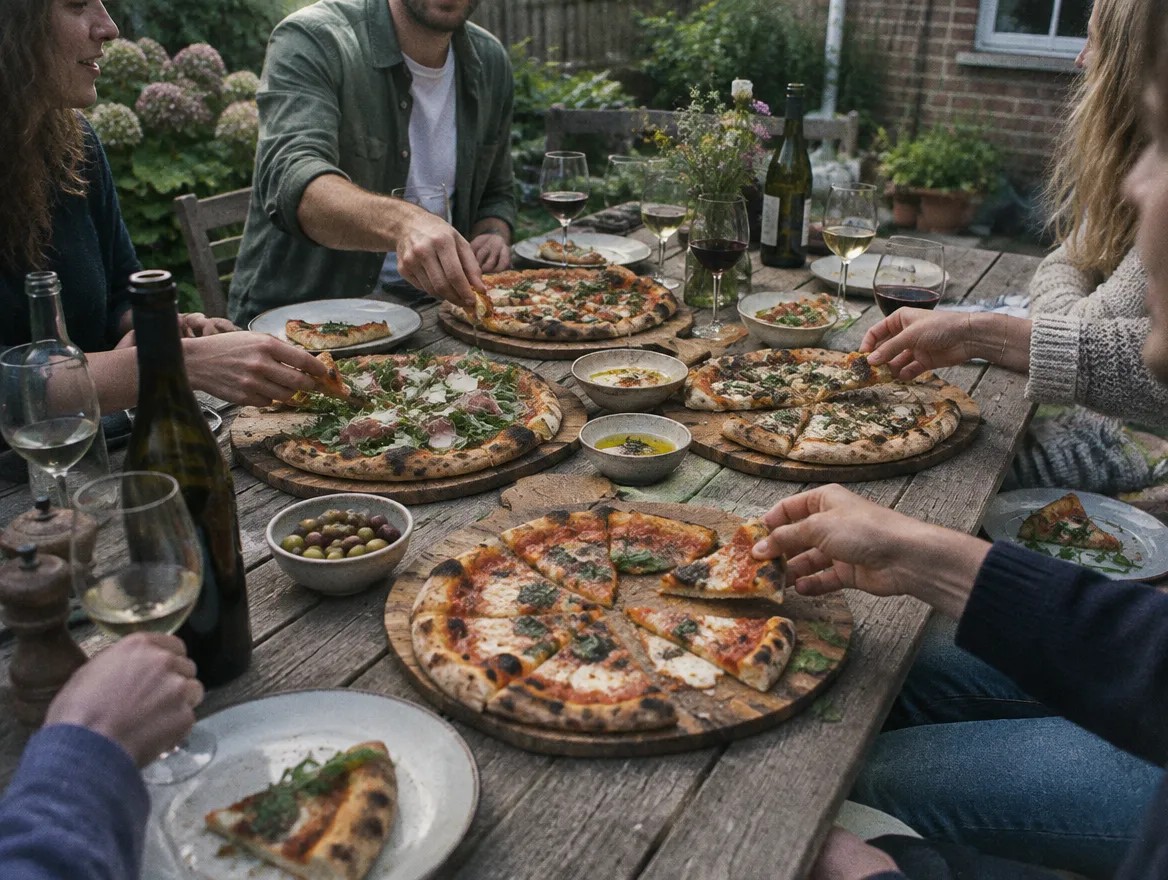 Pizza-avond in de tuin
