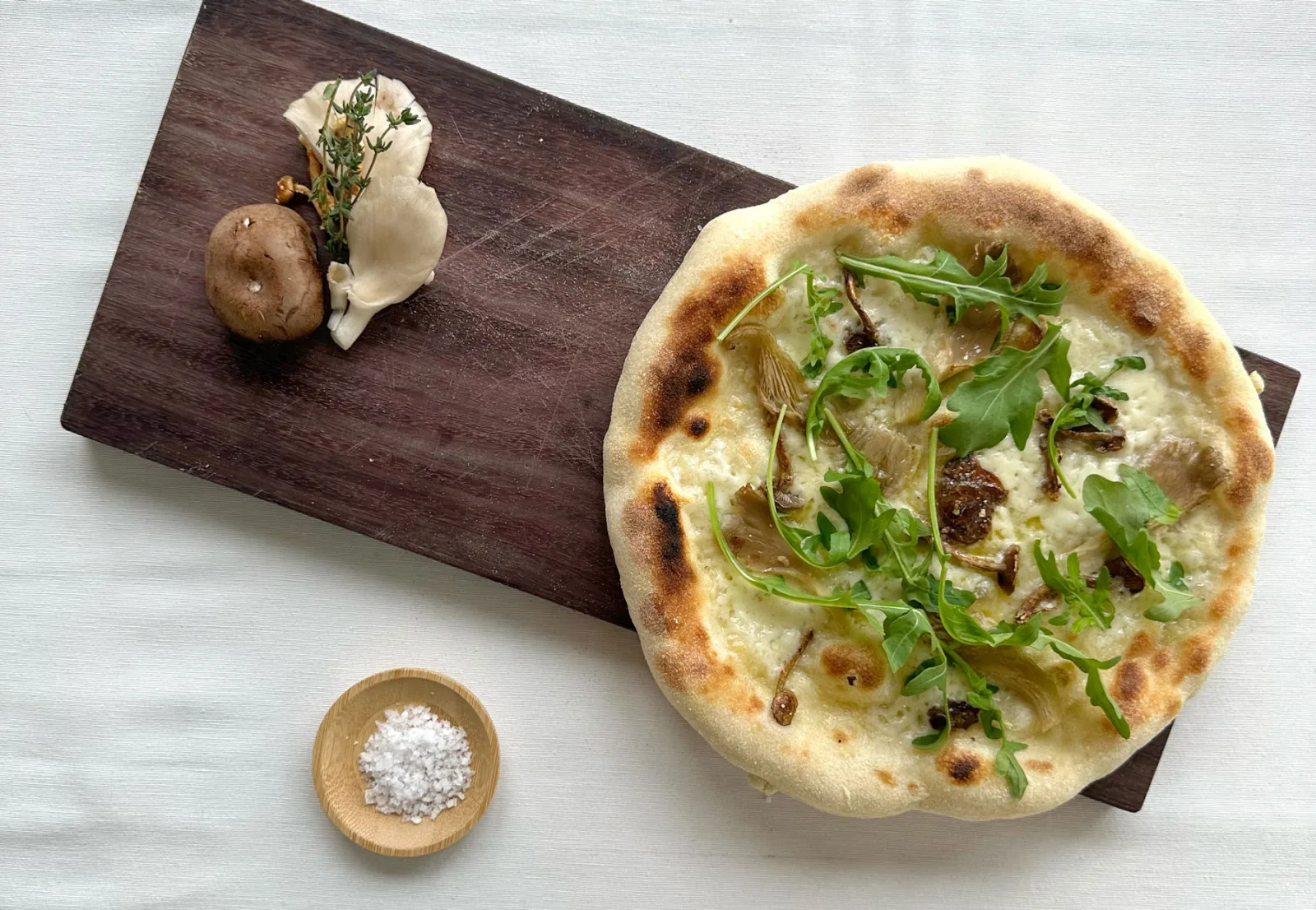 Pizza oesterzwam en lepelkaas